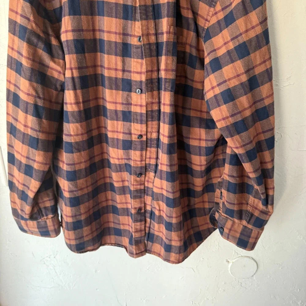 Banana Republic Men Lightweight Flannel Plaid Button Down Shirt XL Outdoor Cabin